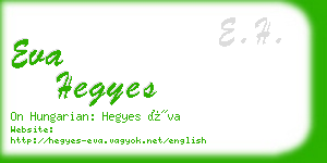 eva hegyes business card